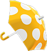 parapluie à pois jaune
