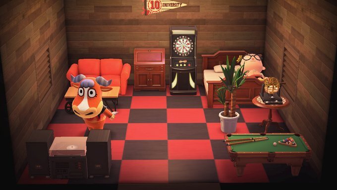 Animal Crossing: New Horizons Ангус жилой дом Интерьер