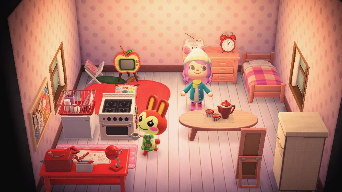 Animal Crossing: New Horizons Банни жилой дом Интерьер