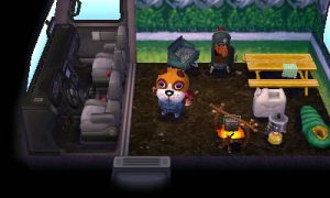 Animal Crossing: New Leaf Chausset Camping-car Vue Intérieure