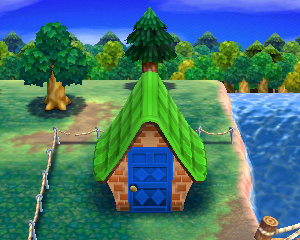 Animal Crossing: Happy Home Designer Аксел жилой дом внешний вид