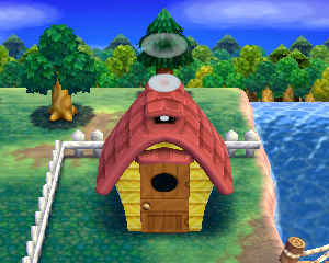 Animal Crossing: Happy Home Designer Plácido Casa Vista Exterior