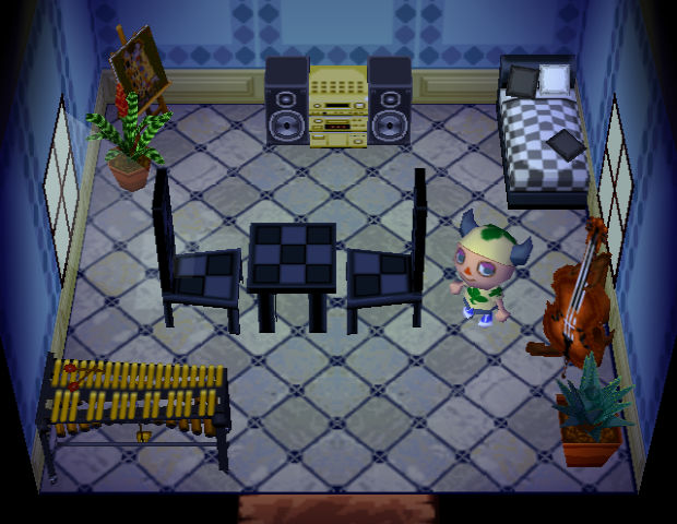 Animal Crossing Берт жилой дом Интерьер