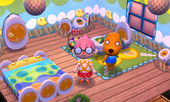Animal Crossing: Happy Home Designer Бискит жилой дом Интерьер