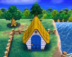 Animal Crossing: Happy Home Designer Боб жилой дом внешний вид