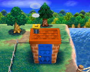 Animal Crossing: Happy Home Designer Cándido Casa Vista Exterior