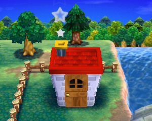 Animal Crossing: Happy Home Designer Cherry Casa Buitenaanzicht