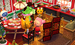 Animal Crossing: Happy Home Designer Кусто жилой дом Интерьер
