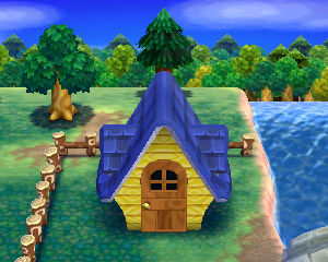 Animal Crossing: Happy Home Designer Crispín Casa Vista Exterior