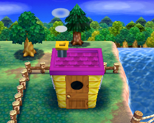 Animal Crossing: Happy Home Designer Gaston Haus Außenansicht