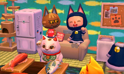 Animal Crossing: Happy Home Designer Кэт жилой дом Интерьер