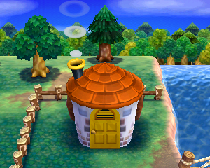 Animal Crossing: Happy Home Designer Кэт жилой дом внешний вид