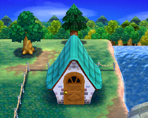 Animal Crossing: Happy Home Designer Menta Casa Vista Exterior