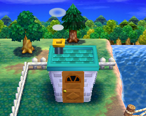Animal Crossing: Happy Home Designer Knuspi Haus Außenansicht