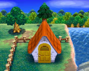 Animal Crossing: Happy Home Designer Папи жилой дом внешний вид