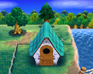 Animal Crossing: Happy Home Designer Pierce Casa Buitenaanzicht