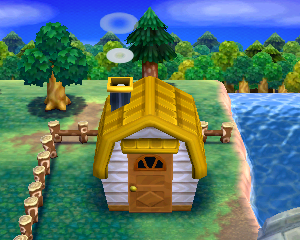 Animal Crossing: Happy Home Designer Poncho Casa Vista Exterior