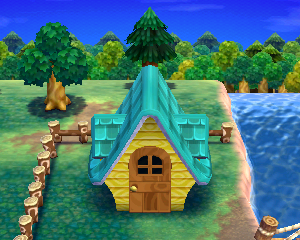 Animal Crossing: Happy Home Designer Protón Casa Vista Exterior