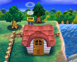 Animal Crossing: Happy Home Designer Tití Casa Vista Exterior