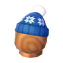blue pom-pom hat