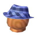 cappello plaid blu