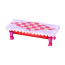 mesa baja corazón Rosa y blanco