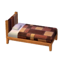 (Eng) modern wood bed Een ruitpatroon