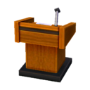 lectern with mic Brown