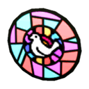 (Eng) stained glass 鳥圖案
