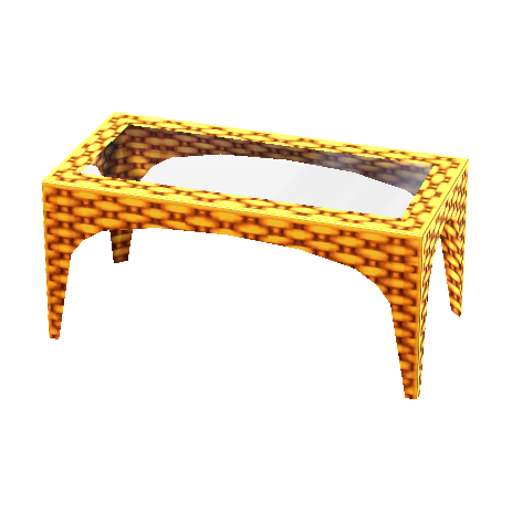 mesa mimbre oro