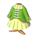 green lace-up dress