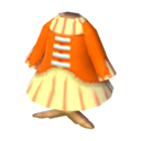 (Eng) orange lace-up dress