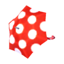 rode parasol met stippen