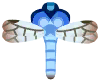 libélula de cola azul