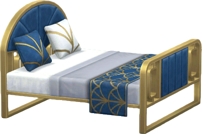 cama azul esplendorosa