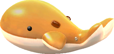 flotador ballena dorado