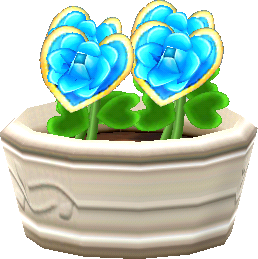 파란 하트 장미 화분
