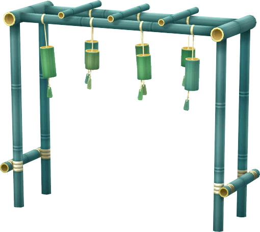 bambú con carillones