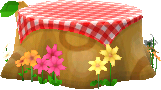 tree-stump picnic table