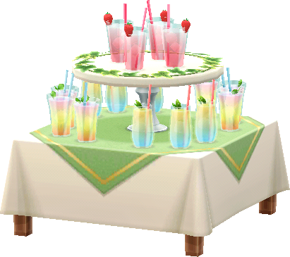 딸기 음료 테이블