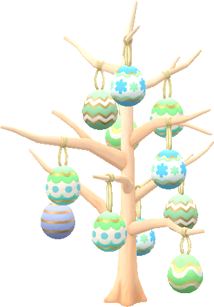 블루 페인트 이스터 달걀 나무