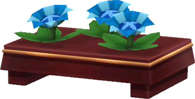 fleurigamis bleues en pot