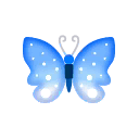 blue glitterfly