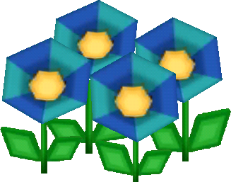 파란 아트 꽃