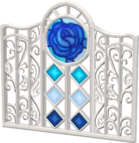 valla de rosas azules
