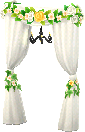 arco con cortina floral