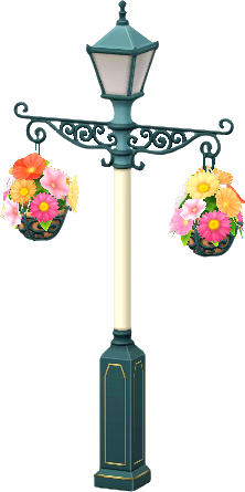lampadaire de gare fleuri