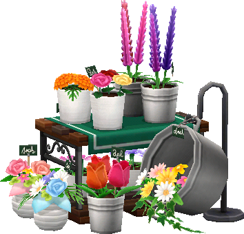 tavolo con vasi di fiori