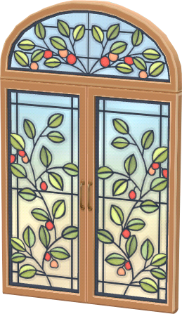 brown glass plant window