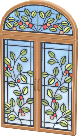 brown glass plant window